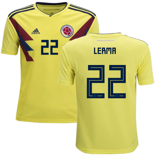 Colombia #22 Lerma Home Kid Soccer Country Jersey